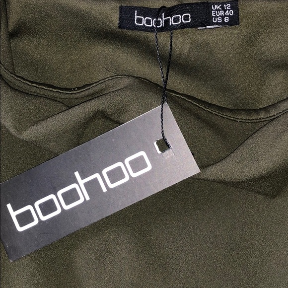 Olive green off the shoulder body suite - Picture 3 of 4